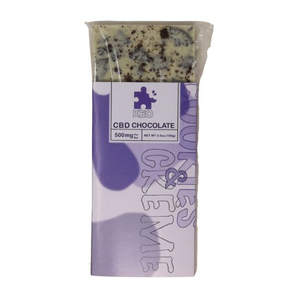 KEO-CBD-CHOCOLATE-CookiesnCream Cookies ’N’ Crème Chocolate | 500mg CBD | Keo Edibles