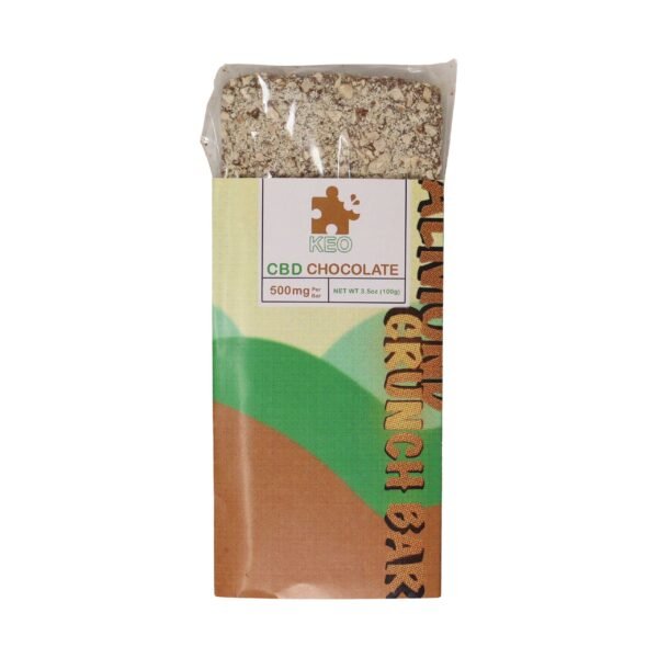 Almond Crunch Bar Chocolate | 500mg CBD | Keo Edibles