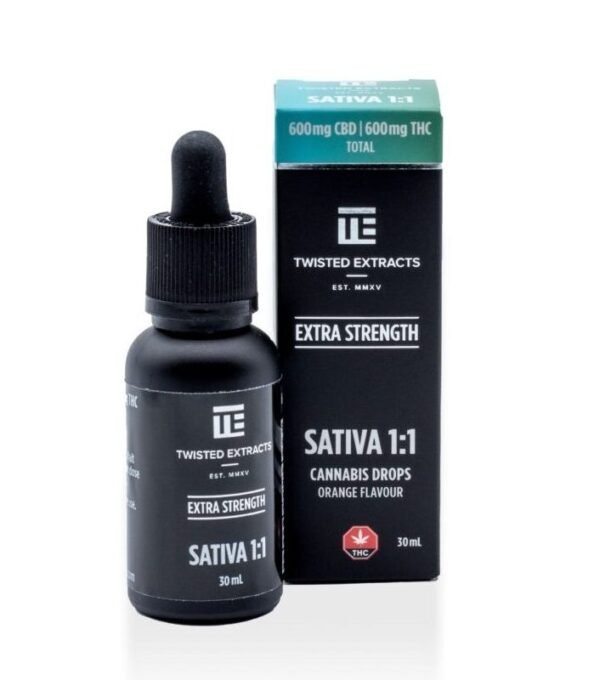 1:1 Tincture Drops Orange | Sativa | 600mg CBD & 600mg THC | Twisted Extracts
