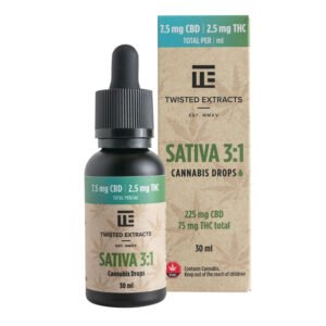 3:1 Tincture Drops | Sativa | 225mg CBD & 75mg THC | Twisted Extracts