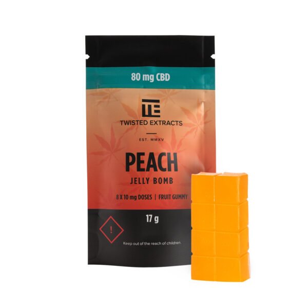 Peach Jelly Bomb | 80mg CBD | Twisted Extracts