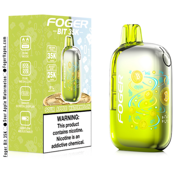sour-apple-watermelon-foger-bit-35k-box-1.png Sour Apple Watermelon – Foger Bit 35K Puffs