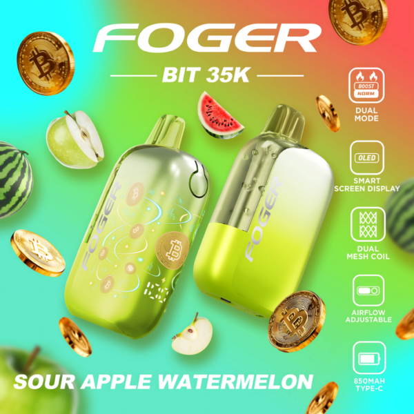sour-apple-watermelon-foger-bit-35k-cover-1-1.png Sour Apple Watermelon – Foger Bit 35K Puffs